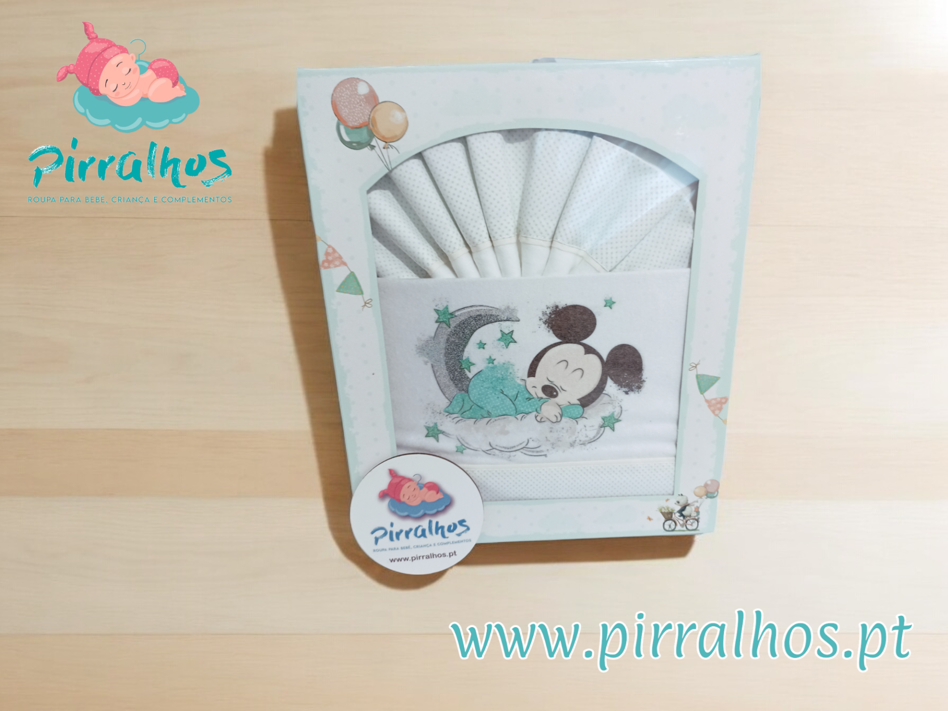 Conjunto lençóis flanela Mickey na lua  - NEXT TO ME/alcofa