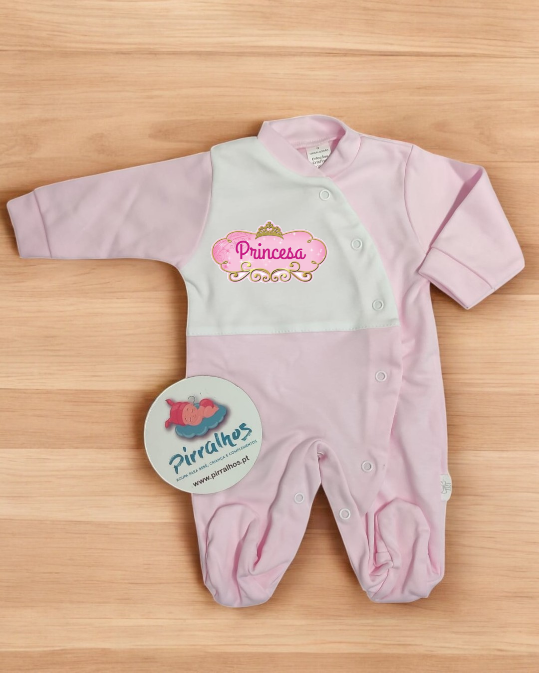 Babygrow de algodão Princesa - Exclusivo Pirralhos - 11 Cores à escolha