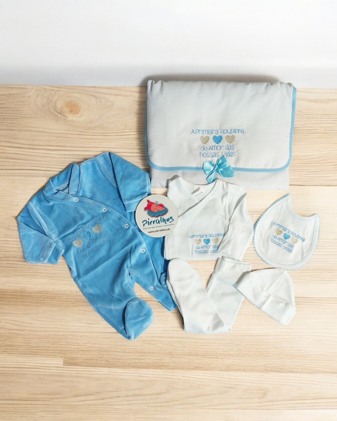 Conjunto de primeira roupa de veludo Amor das nossas vidas