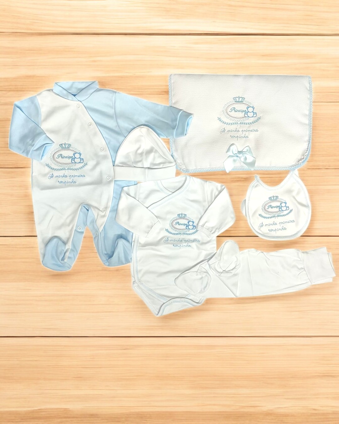 Conjunto de primeira roupa de algodão Príncipe