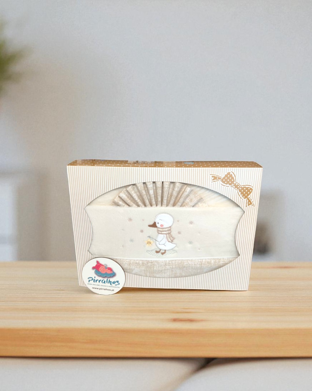 Conjunto lençóis de coralina Patinho (fundo beje) - NEXT TO ME / alcofa