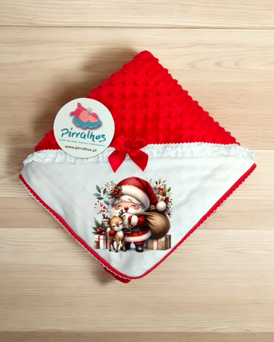 Manta Pipoca Pai Natal - Exclusivo PIRRALHOS - 8 Cores à escolha