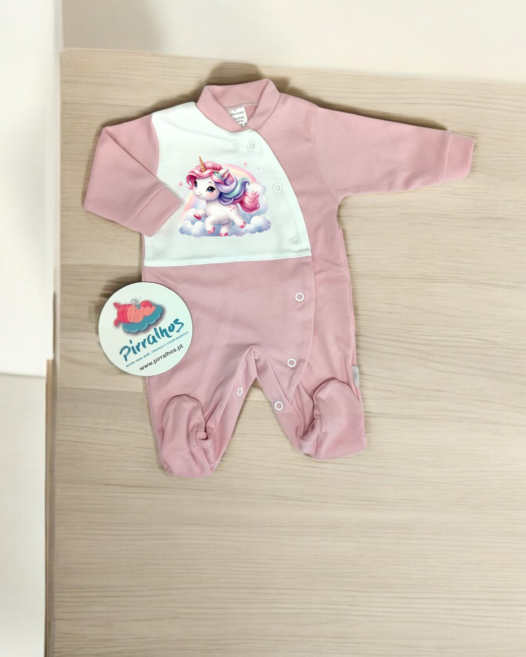 Babygrow de algodão Unicórnio - Exclusivo Pirralhos - 11 Cores à escolha