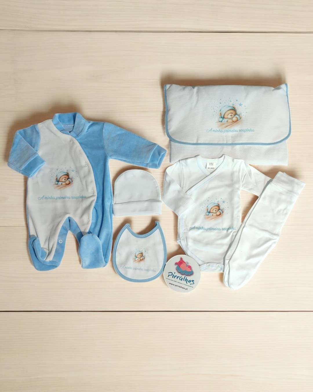 Conjunto de primeira roupa de veludo Ursinho a dormir