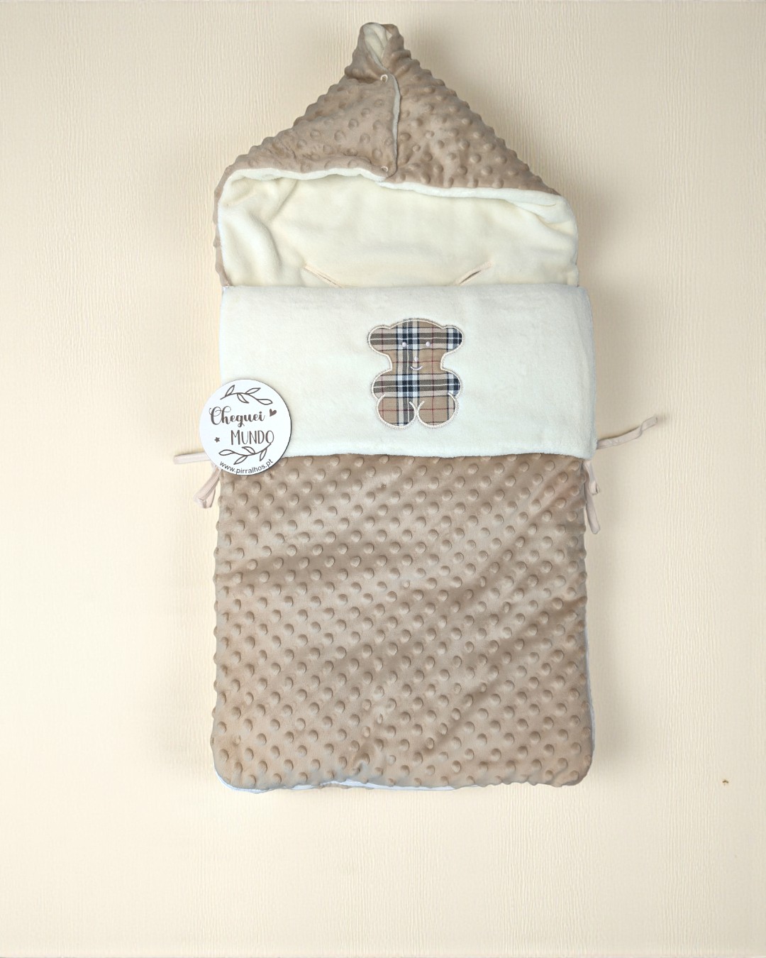 Saco de ovo/ Saco de dormir/ saco de transporte Ursinho Xadrez