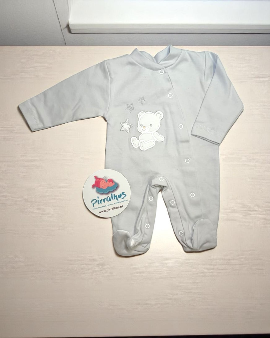 Babygrow de algodão Urso com estrelas