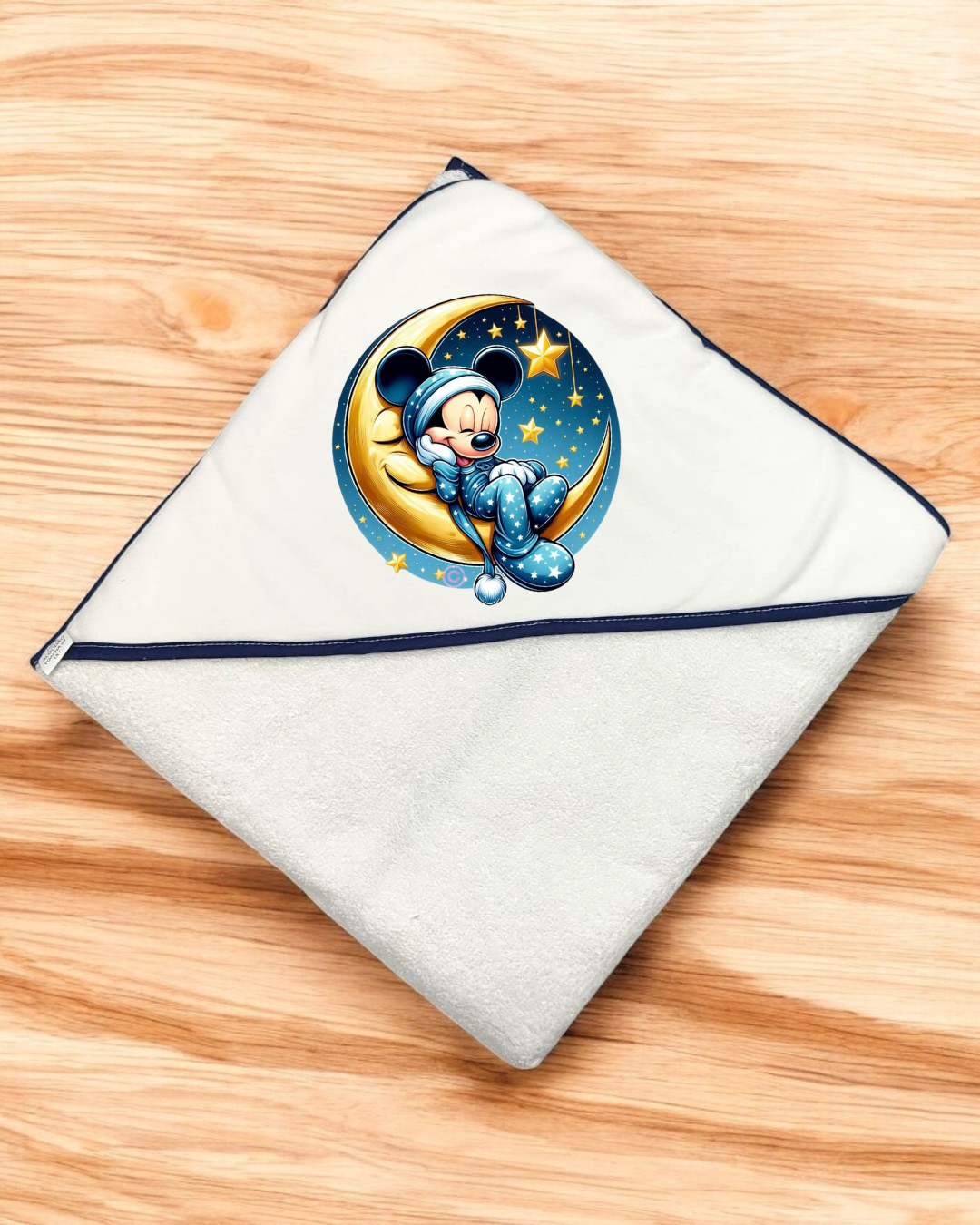 Toalha de banho Mickey na lua amarela - EXCLUSIVO PIRRALHOS - 18 cores à escolha, 2 medidas à escolha