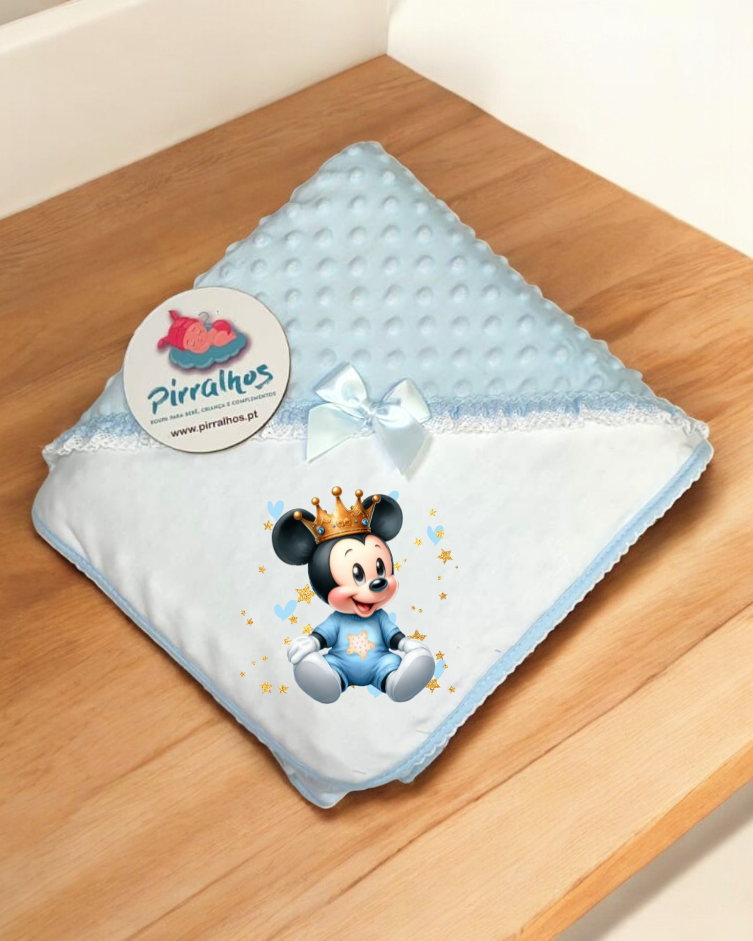 Manta Pipoca Mickey Príncipe- Exclusivo PIRRALHOS - 8 Cores à escolha