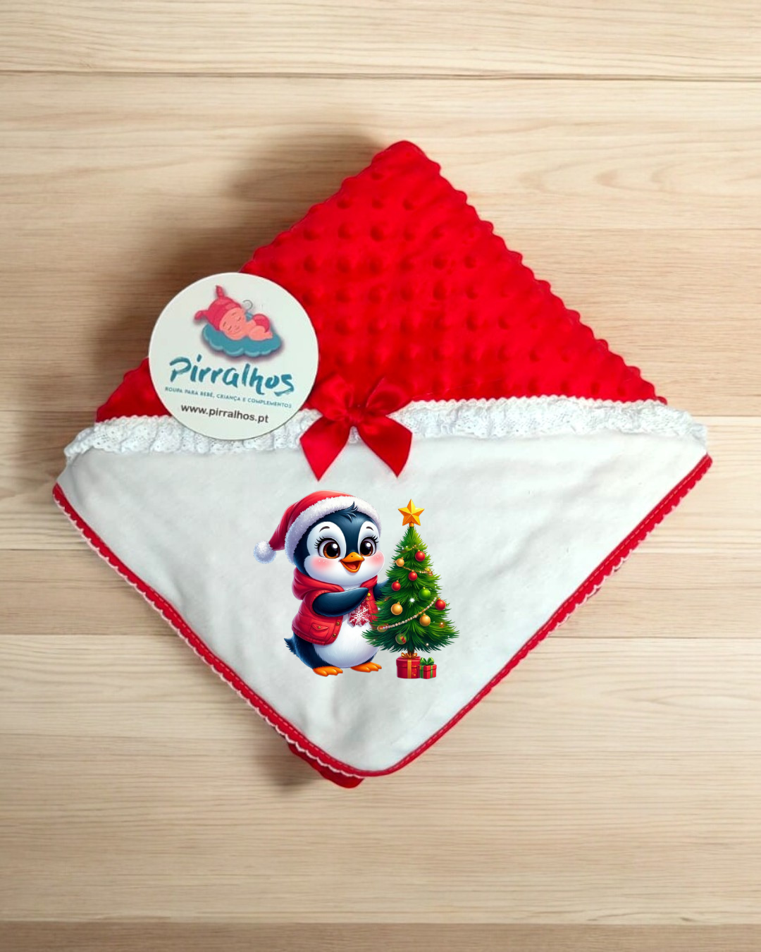 Manta Pipoca Pinguim e árvore de natal - Exclusivo PIRRALHOS - 8 Cores à escolha