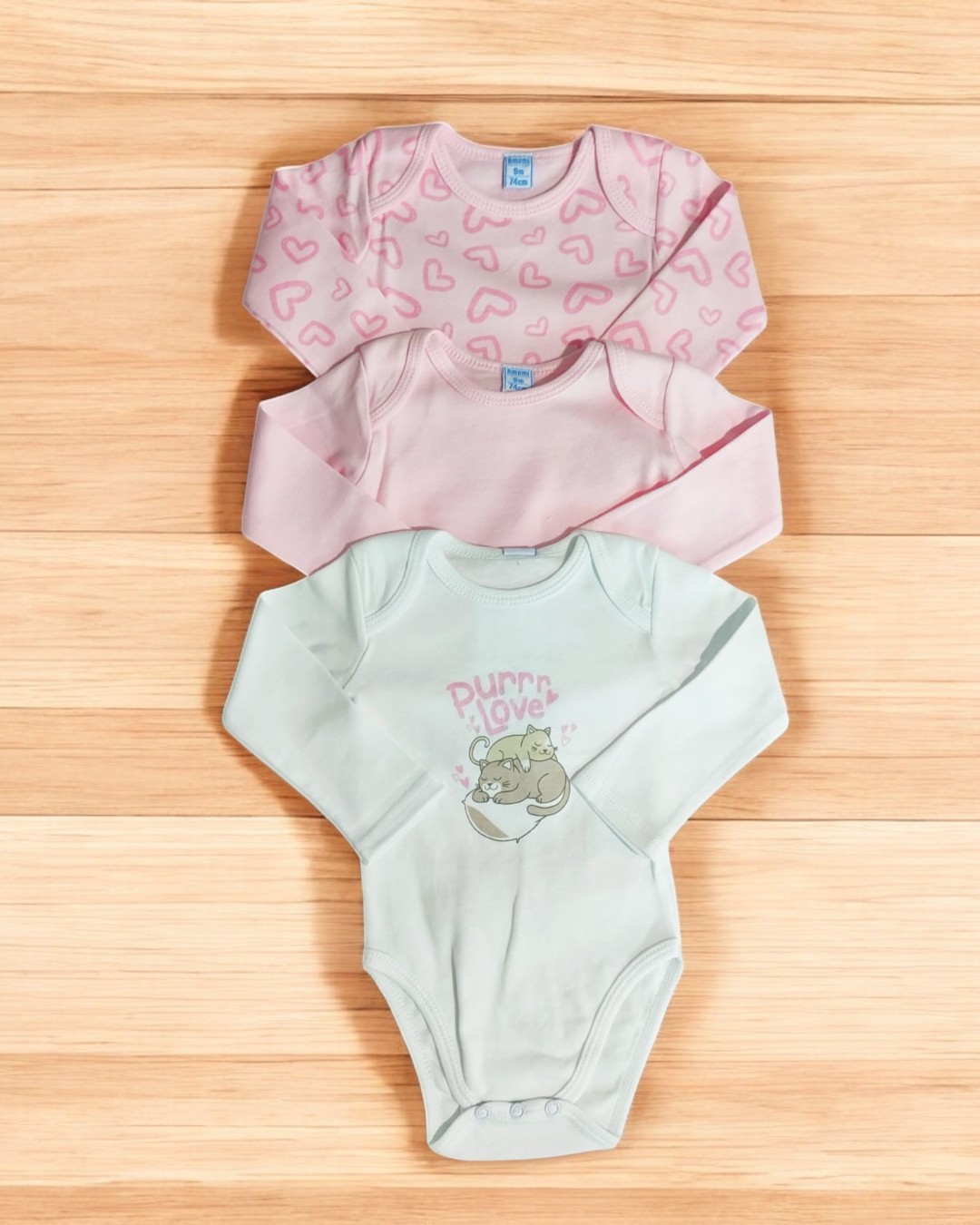 Pack de 3 bodys Gatinhos Love