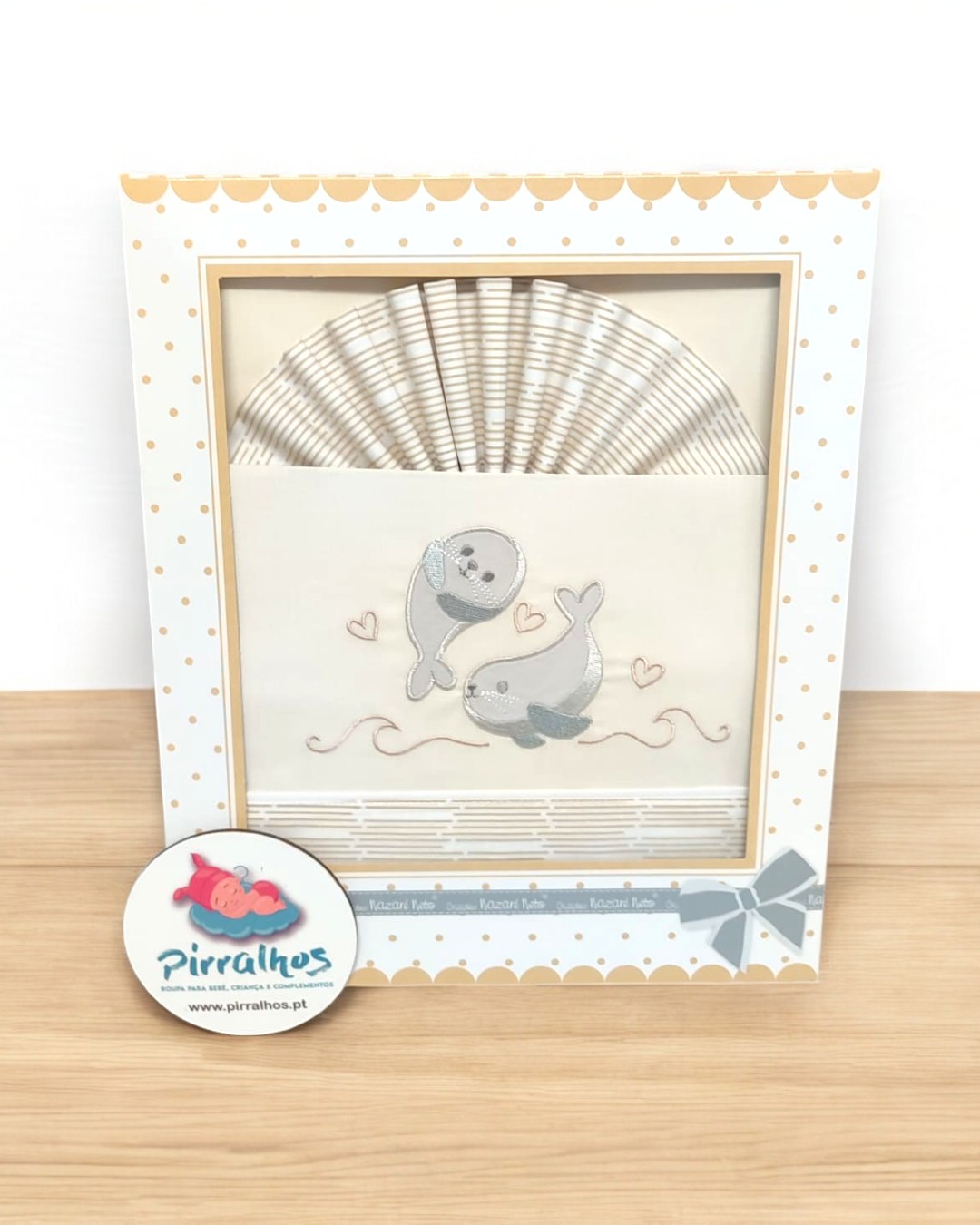 Lençóis de algodão Focas a brincar (fundo beje) - Next to me / alcofa