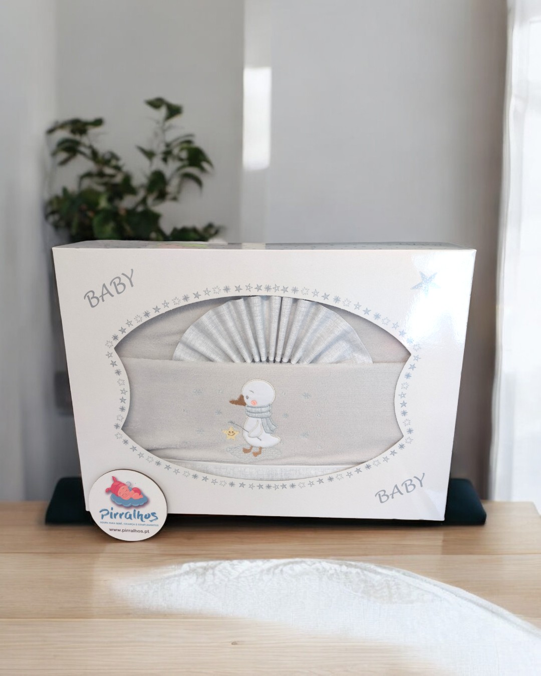 Lençóis de coralina Patinho (fundo cinza)