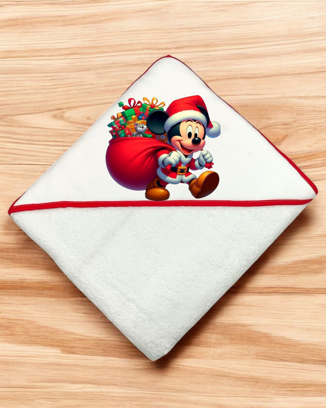 Toalha de banho Mickey Natal - EXCLUSIVO PIRRALHOS - 18 cores à escolha, 2 medidas à escolha