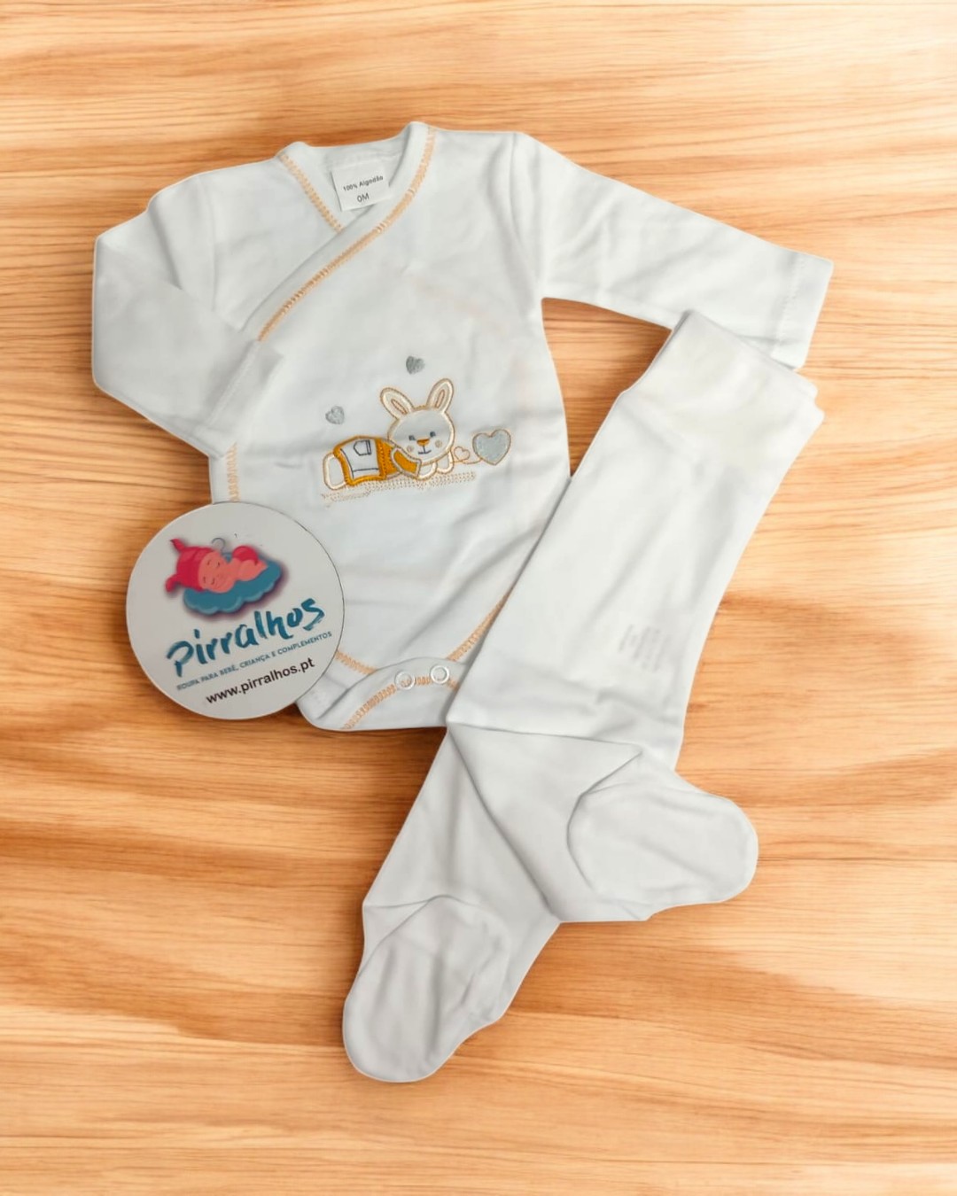 Body com calça sem carda Coelhinho