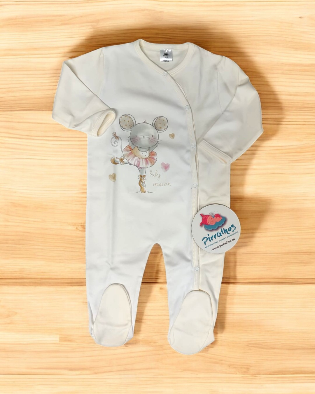 Babygrow de algodão ratinha bailarina