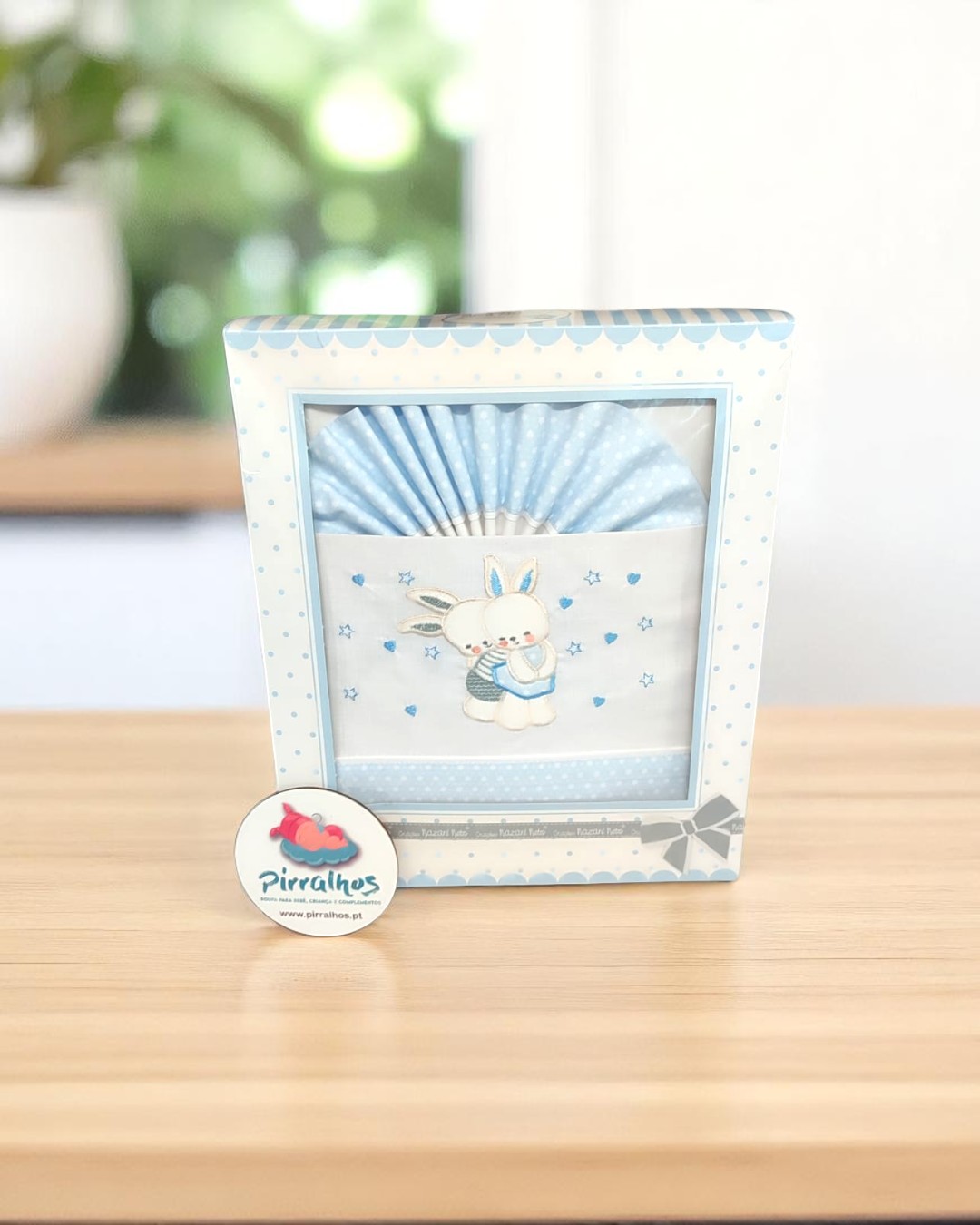 Lençóis de algodão p/ berço de grades Coelhinhos Namorados