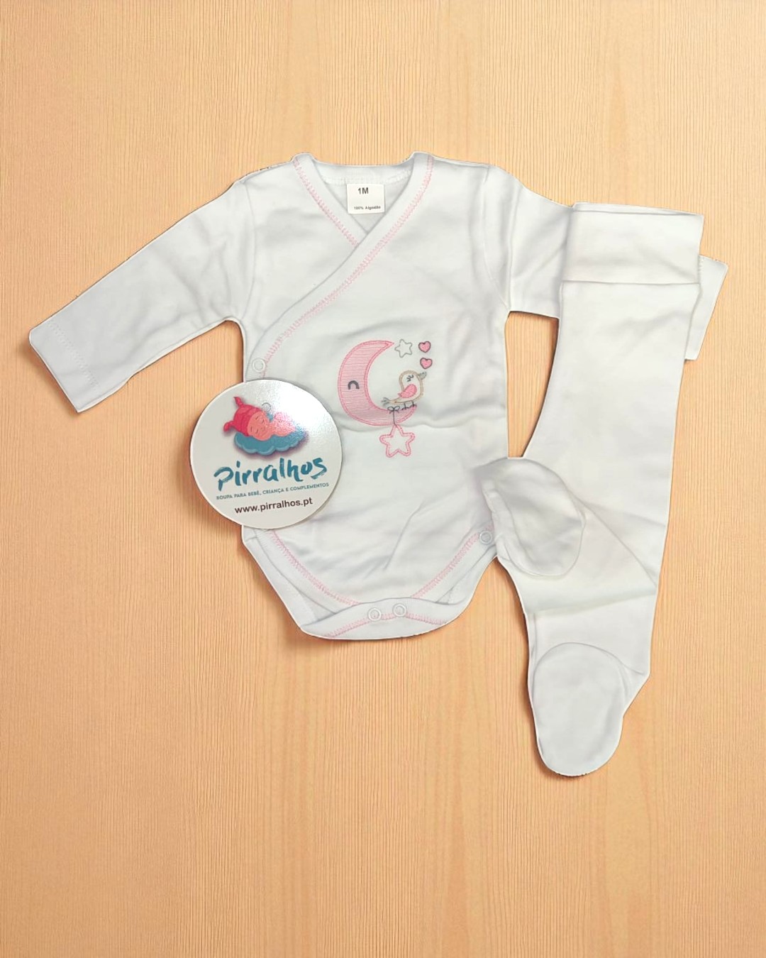 Body com calça cardado Lua e pintainho