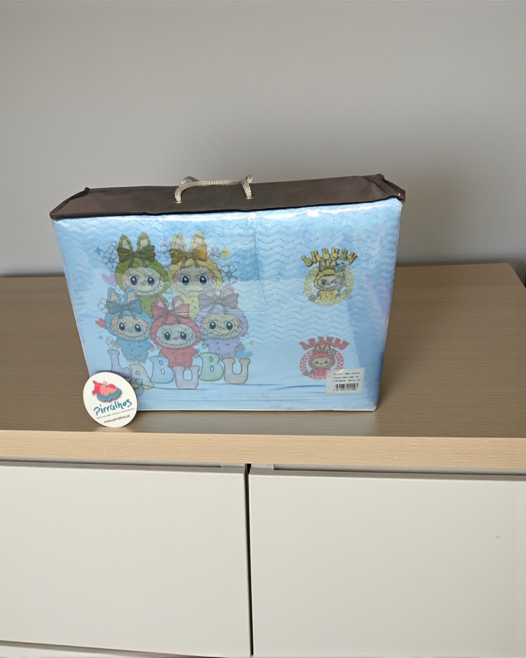 Lençóis de coralina Labubu   - cama até 105cm de largura