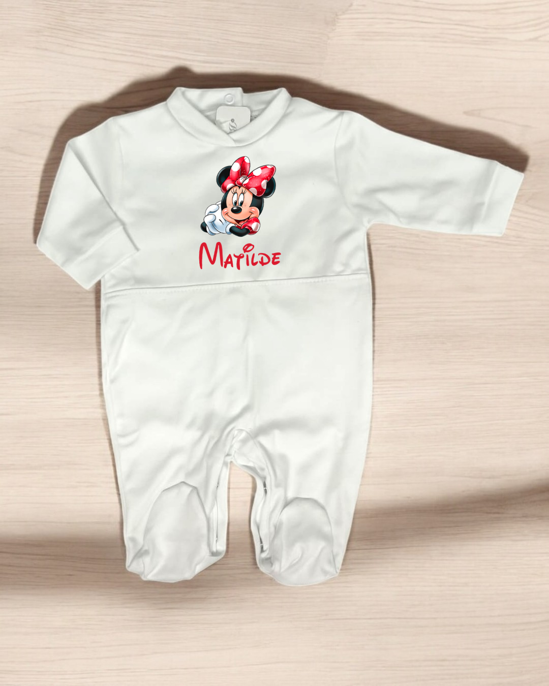 Babygrow Minnie laço vermelho