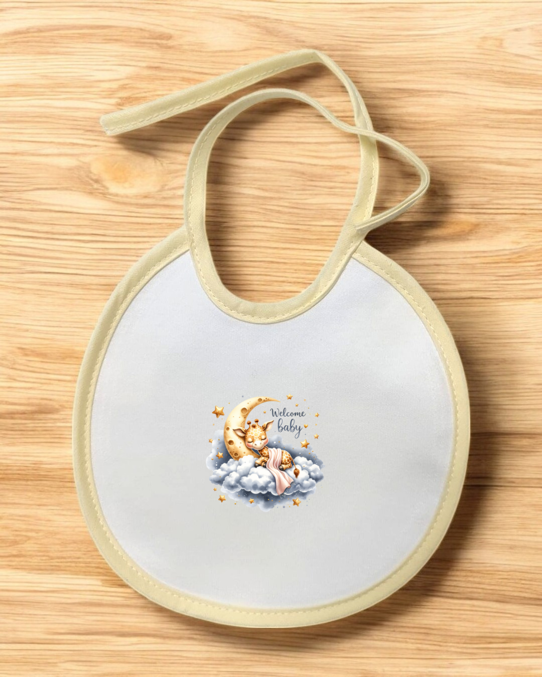 Babete impermeável redondo Welcome Baby - 12 cores à escolha, Exclusivo Pirralhos