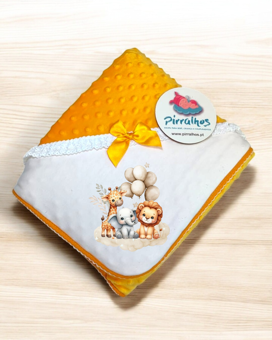 Manta Pipoca Animais da Selva - Exclusivo PIRRALHOS - 8 Cores à escolha