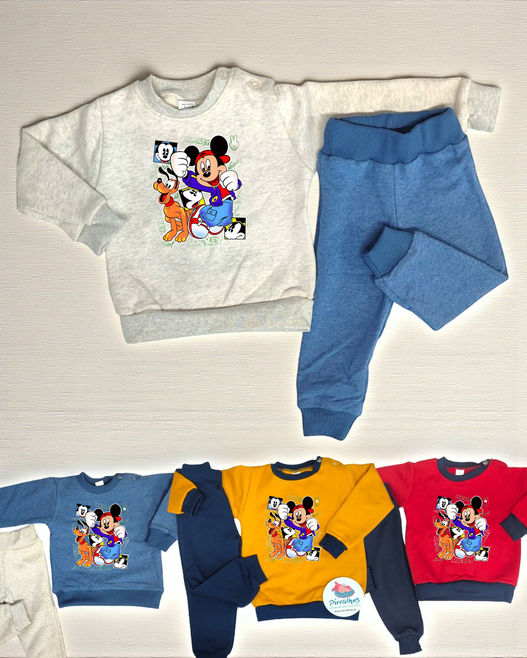 Conjunto cardado Mickey e Pluto - EXCLUSIVO PIRRALHOS