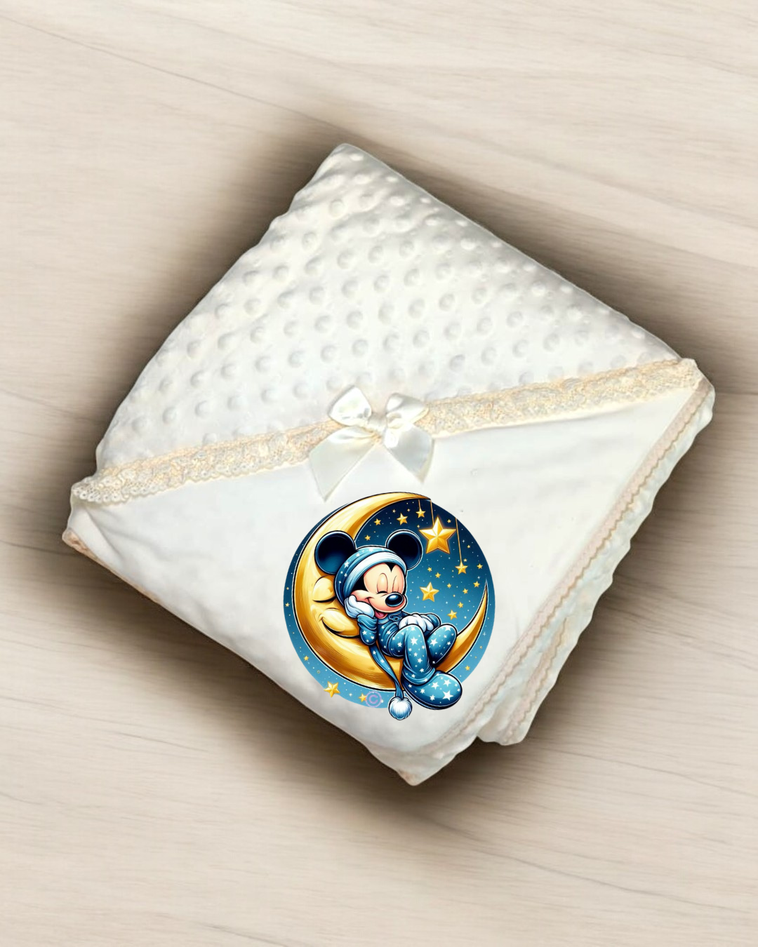 Manta Pipoca Mickey na Lua amarela - Exclusivo PIRRALHOS - 8 Cores à escolha
