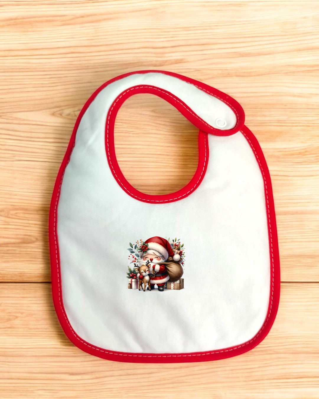Babete impermeável Pai Natal com rena - 15 cores à escolha, Exclusivo Pirralhos