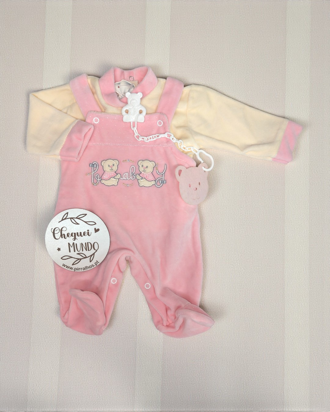 Jardineira de veludo Amigos Baby