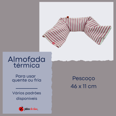 Almofada térmica para pescoço com riscas vermelhas e brancas
