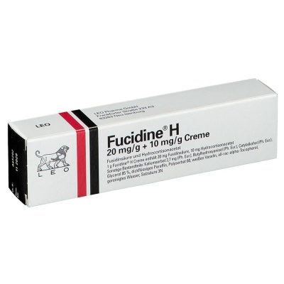 Hidrocortisona + Ácido fusídico (Fucidine H) Creme 10 mg/g + 20 mg/g