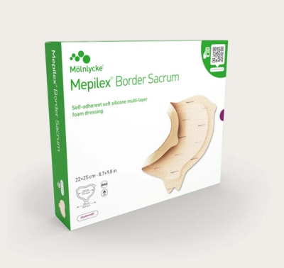 Caixa de penso Mepilex Border Sacrum com imagem do produto em fundo branco