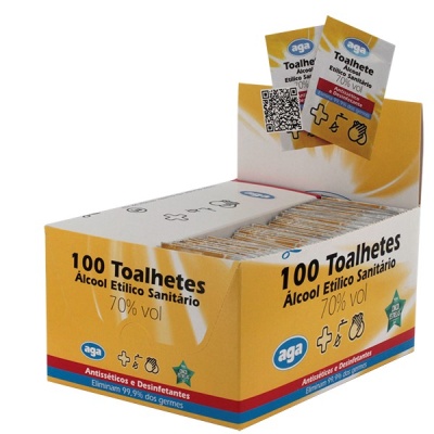 Toalhetes impregnados Álcool Etílico 70%