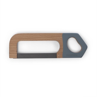 Serra de madeira e metal com cabo cinzento e lâmina preta