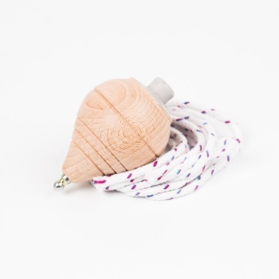 Pião de Madeira Cinza