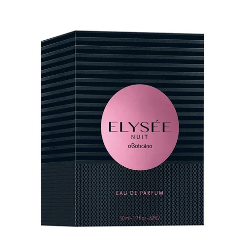 Elysée Nuit Eau de Parfum, 50ml Caixa de perfume Elysée Nuit O Boticário preta e rosa