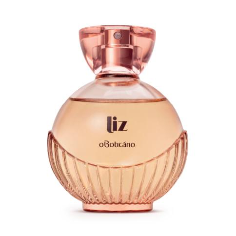 Liz Eau de Toilette, 100ml Frasco arredondado de perfume cor-de-rosa com texto 'liz oBoticário'
