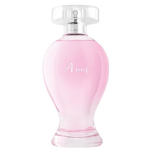 Anni Eau de Toilette, 100ml Frasco de perfume rosa com tampa transparente e texto 'Anni'
