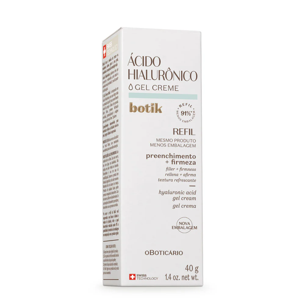 Refil Gel Creme Facial Ácido Hialurónico Botik, 40g Refil Gel Creme Facial Ácido Hialurónico Botik, 40g