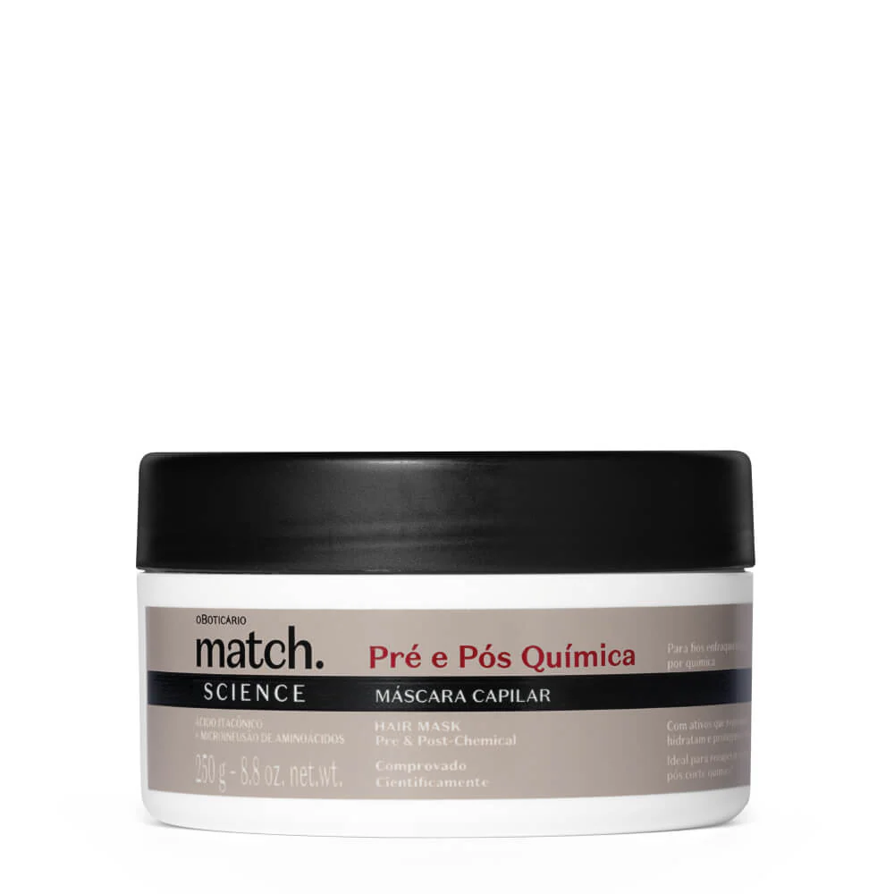 Máscara Capilar Match Science Pré e Pós-Química, 250g Máscara Capilar Match Science Pré e Pós-Química, 250g