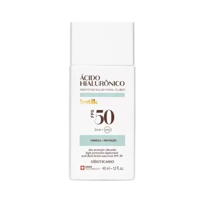 Protetor Solar Facial Fluido FPS 50 Botik Ácido Hialurónico 40ml