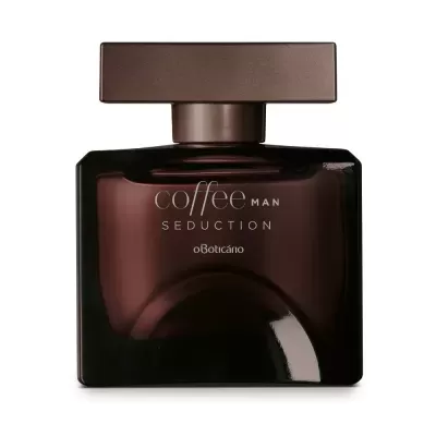 Frasco de perfume Coffee Man Seduction em vidro castanho escuro