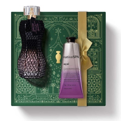 Kit de Natal Perfume Glamour Secrets Black Intense + Açaí