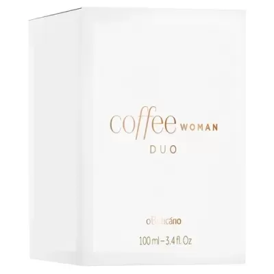 Embalagem branca do perfume coffee WOMAN DUO o Boticário 100 ml