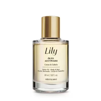 Óleo Multifuncional Acetinado Corpo e Cabelo Lily, 50ml