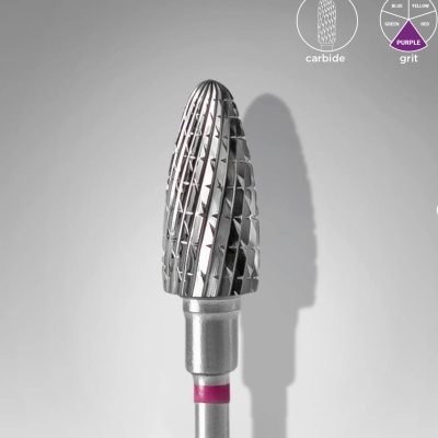 Broca De Carboneto Para unhas, "Corn", Roxa, Diâmetro Da Cabeça 6 Mm / Peça De Trabalho 14 Mm