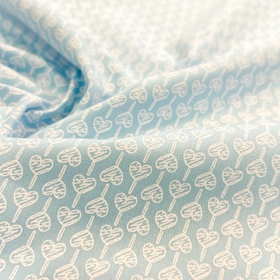 FABRICART | Pirulito de Corações - Azul Claro