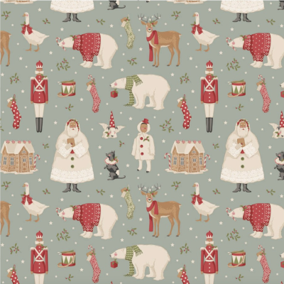 Tecido Tilda | Merry Little Christmas - Winterfriends Duckegg