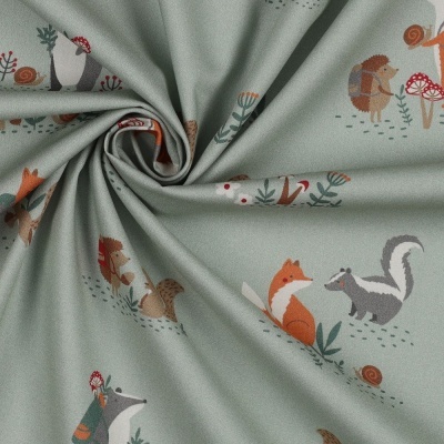 Tecido Poppy | Forest Animals - Verde