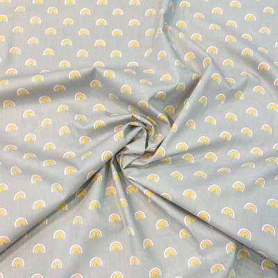 Tecido Poppy | Cute Rainbow - Cinzento